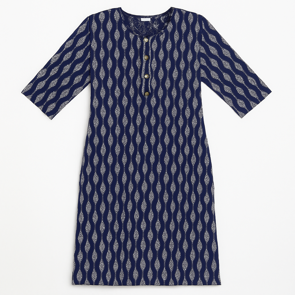 ✨ Navy Blue Printed Kurti ✨