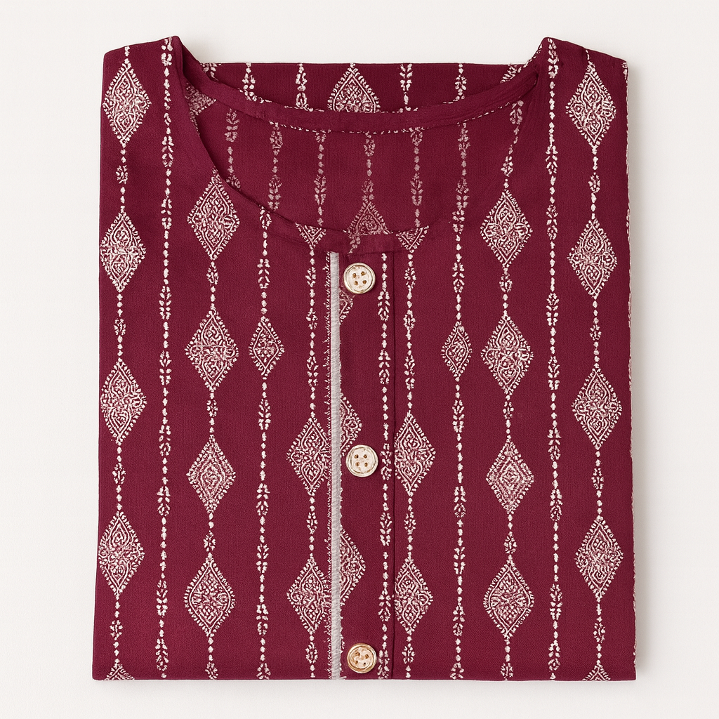 ✨ Maroon Printed Kurti ✨